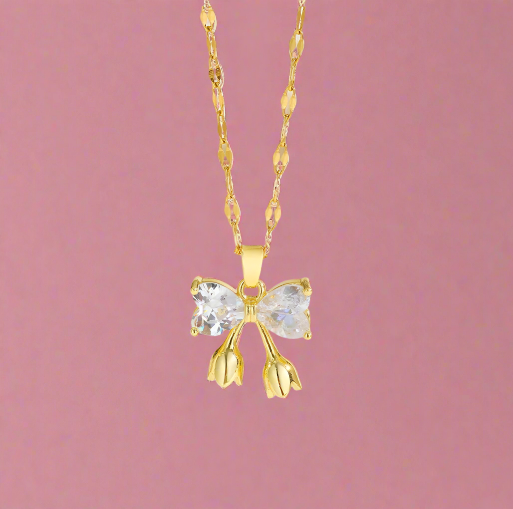 collier noeud crystal